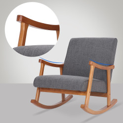 Poltrona de baloiço Morelia em tecido nogueira cinza claro